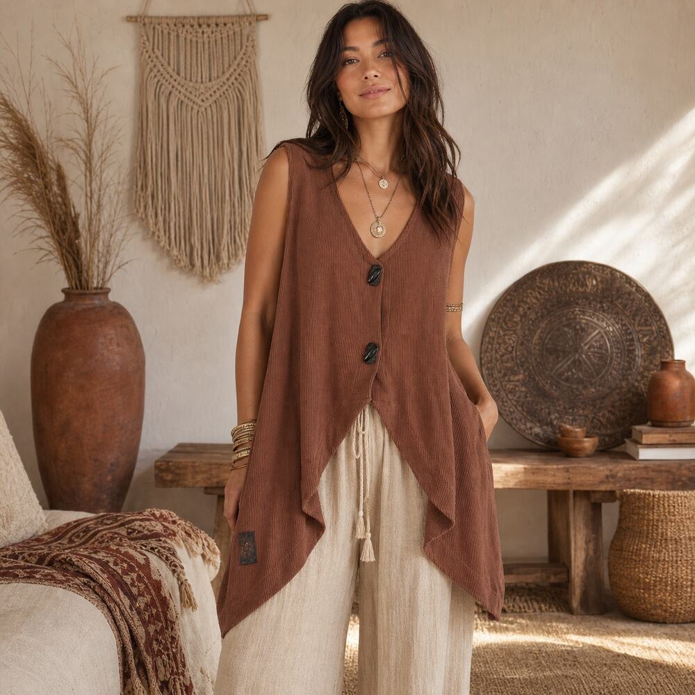 Barclay waffle knit thermal cover-up cardigan kimono 2X boho arsty